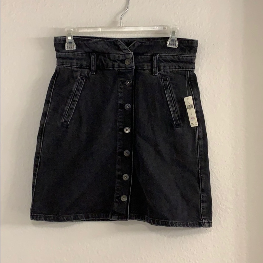 Anthropologie Black Denim Skirt
